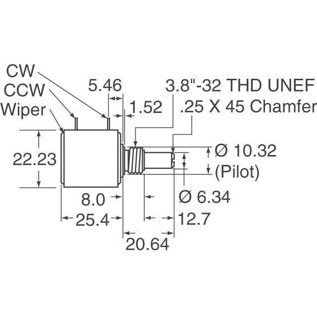 3500S-2-102L Bourns Inc.  Potentiomètres rotatifs Rhéostats